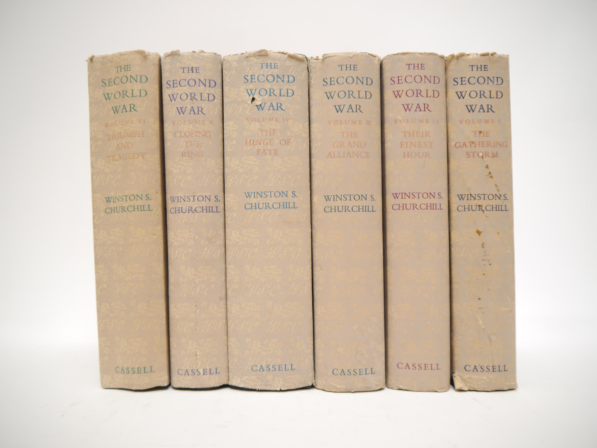 Winston Churchill: 'The Second World War', London, Cassell, 1948-1954, 1st edition, 6 volumes,