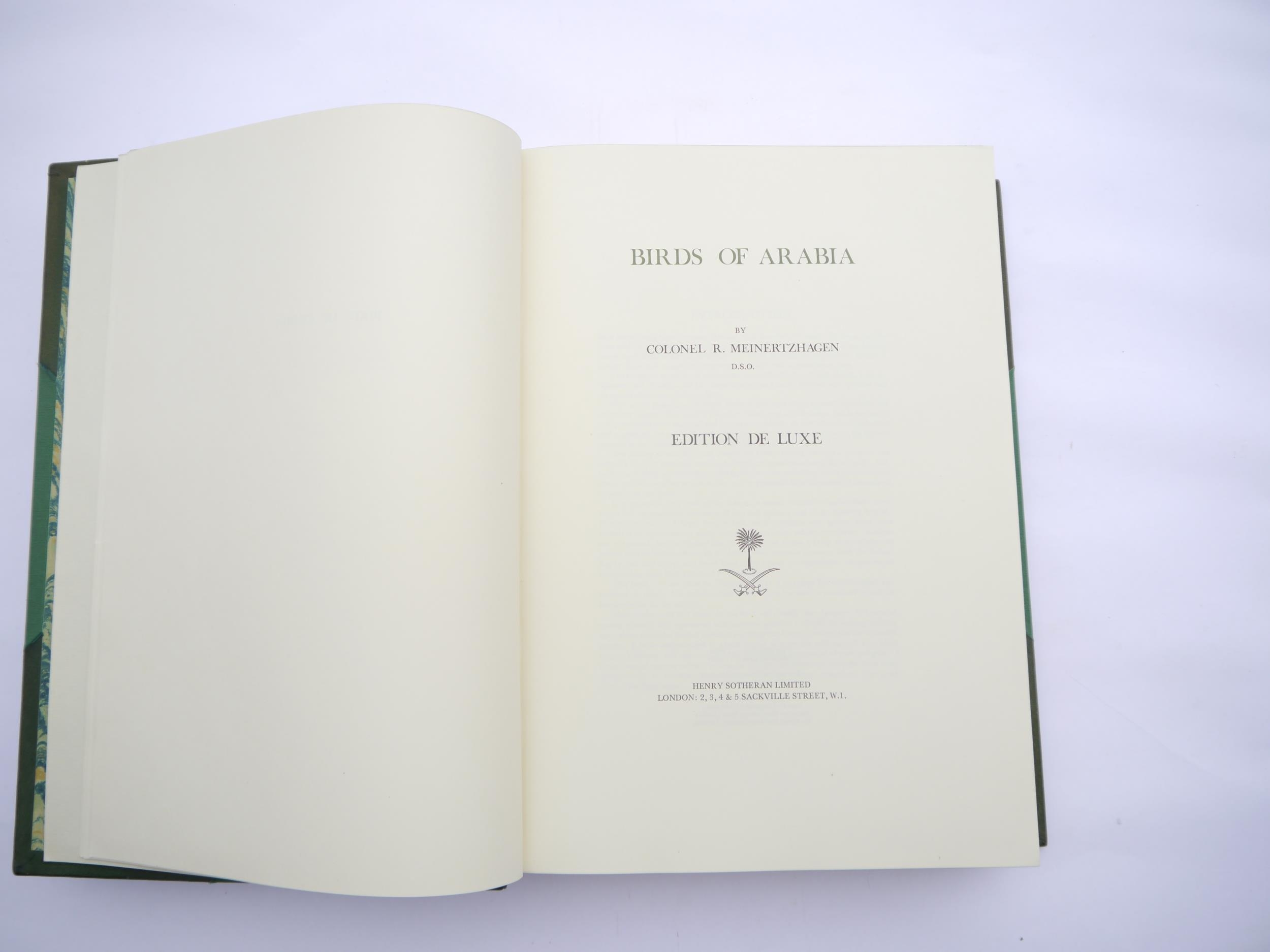 Colonel R. Meinertzhagen: 'Birds of Arabia', London, Henry Sotheran, 1980, edition de Luxe, one of - Image 4 of 7