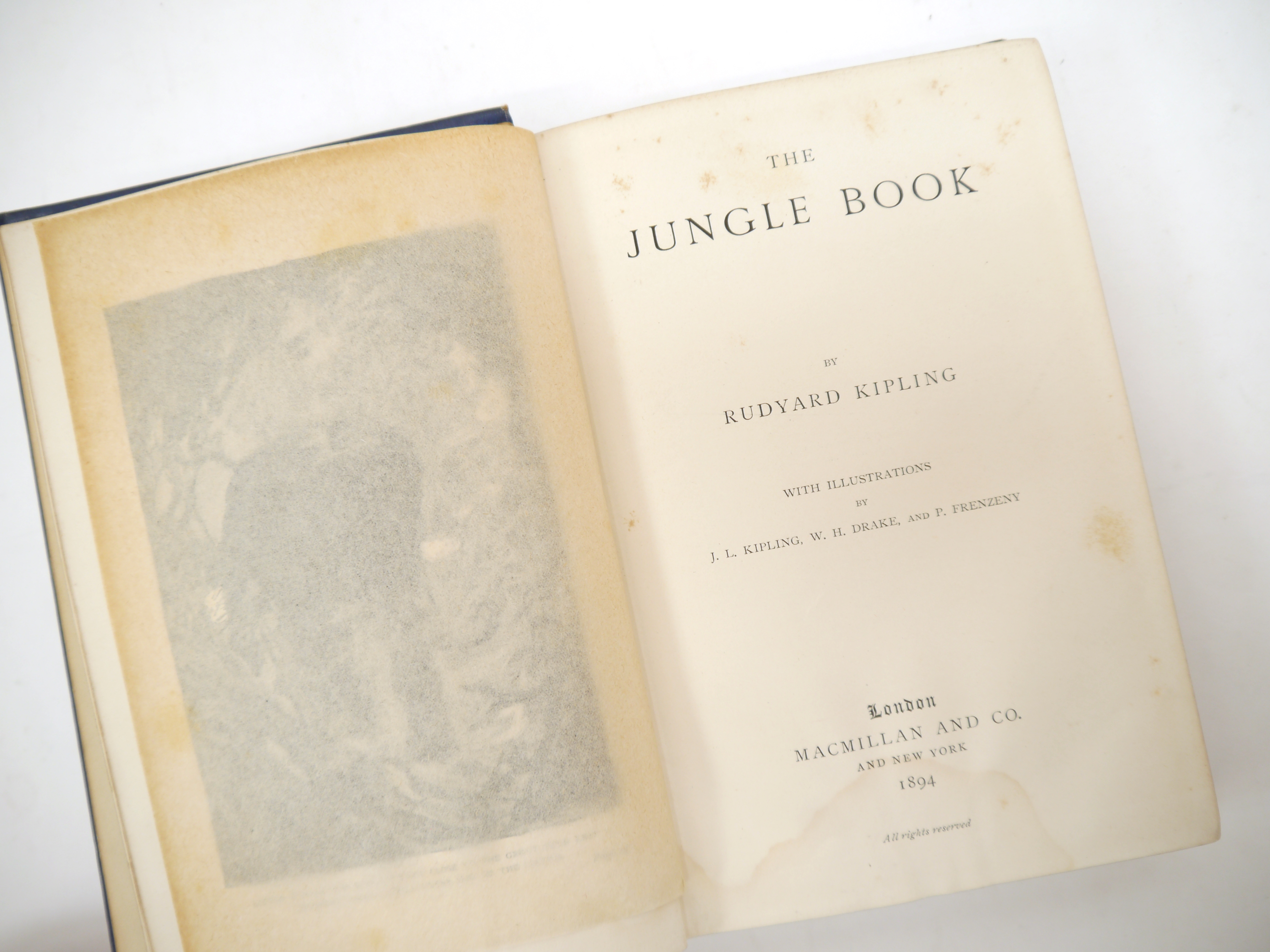 Rudyard Kipling: 'The Jungle Book', London, Macmillan, June 1894, 2nd printing, black & white - Bild 2 aus 5