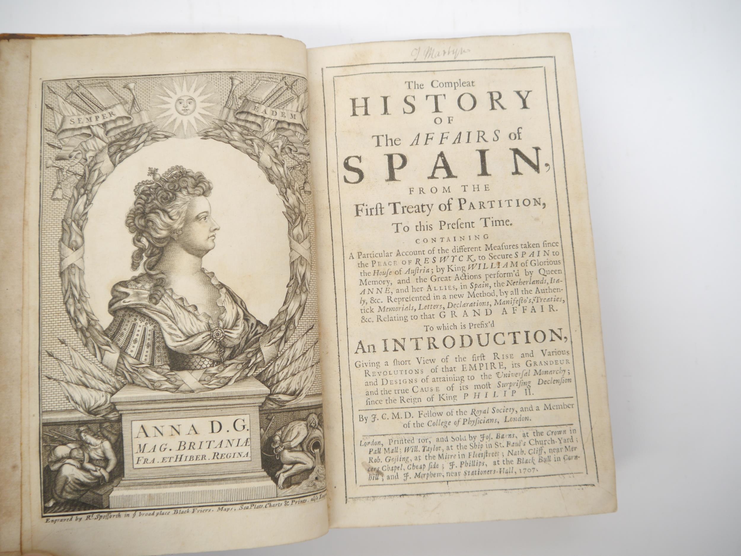 (Spain.) [Jodocus Crull]: 'The Compleat History of the Affairs of Spain...', London, Jos. Barnes