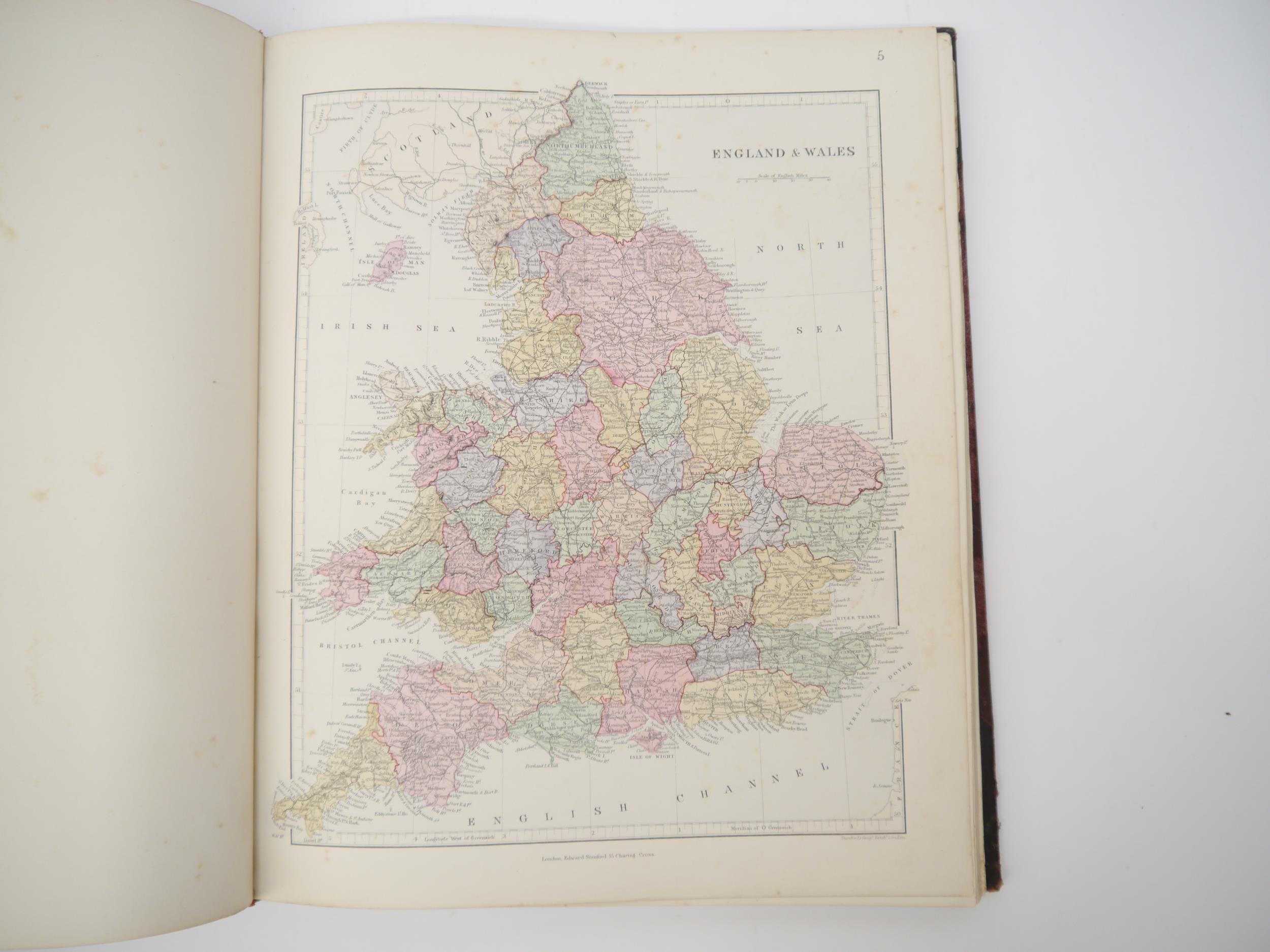 'Stanford's London Atlas of Universal Geography. Quarto Edition. Fourty-Four Coloured Maps and - Image 4 of 7