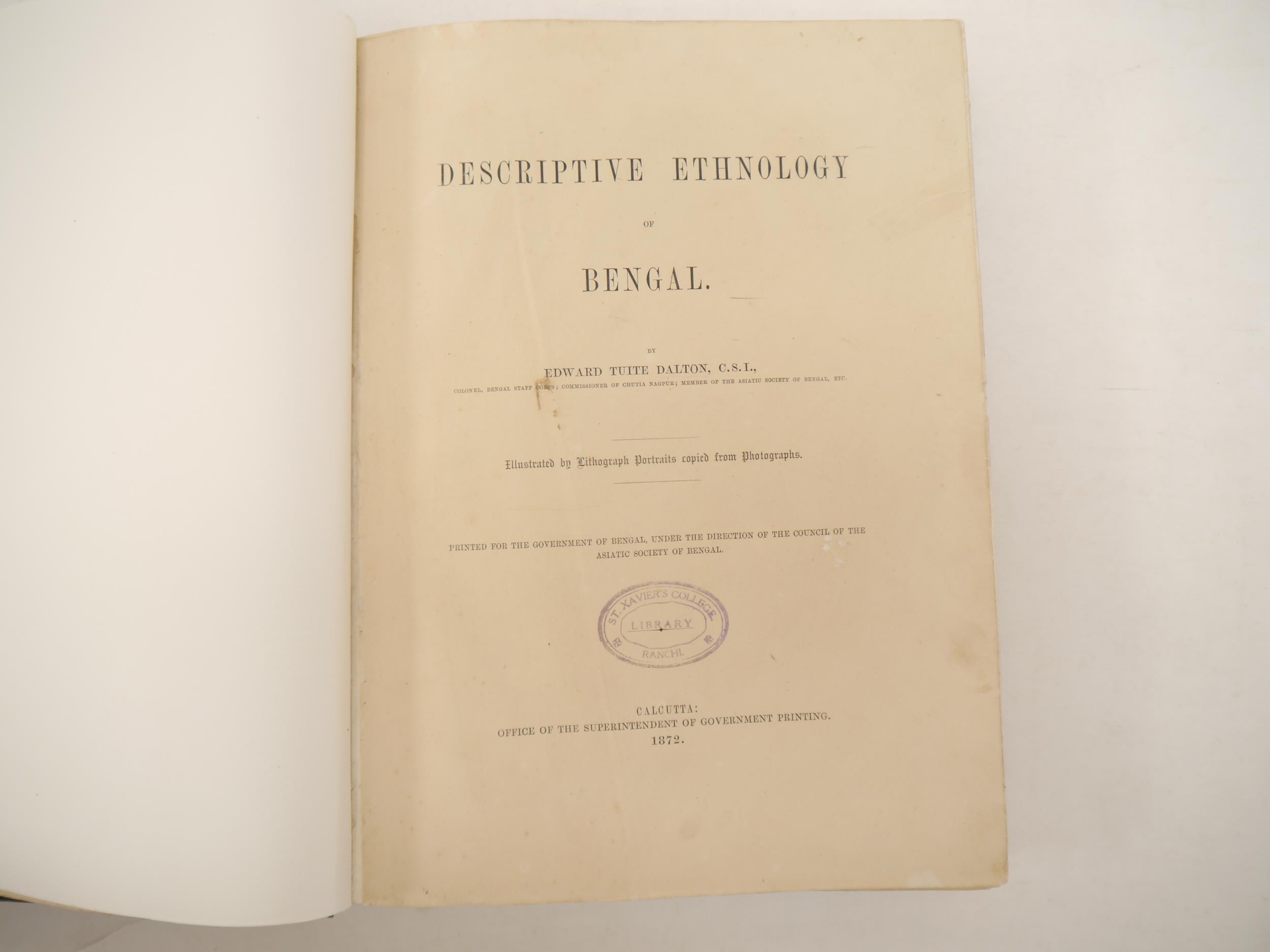 Edward Tuite Dalton: 'Descriptive Ethnology of Bengal', Calcutta, Office of the Superintendent of