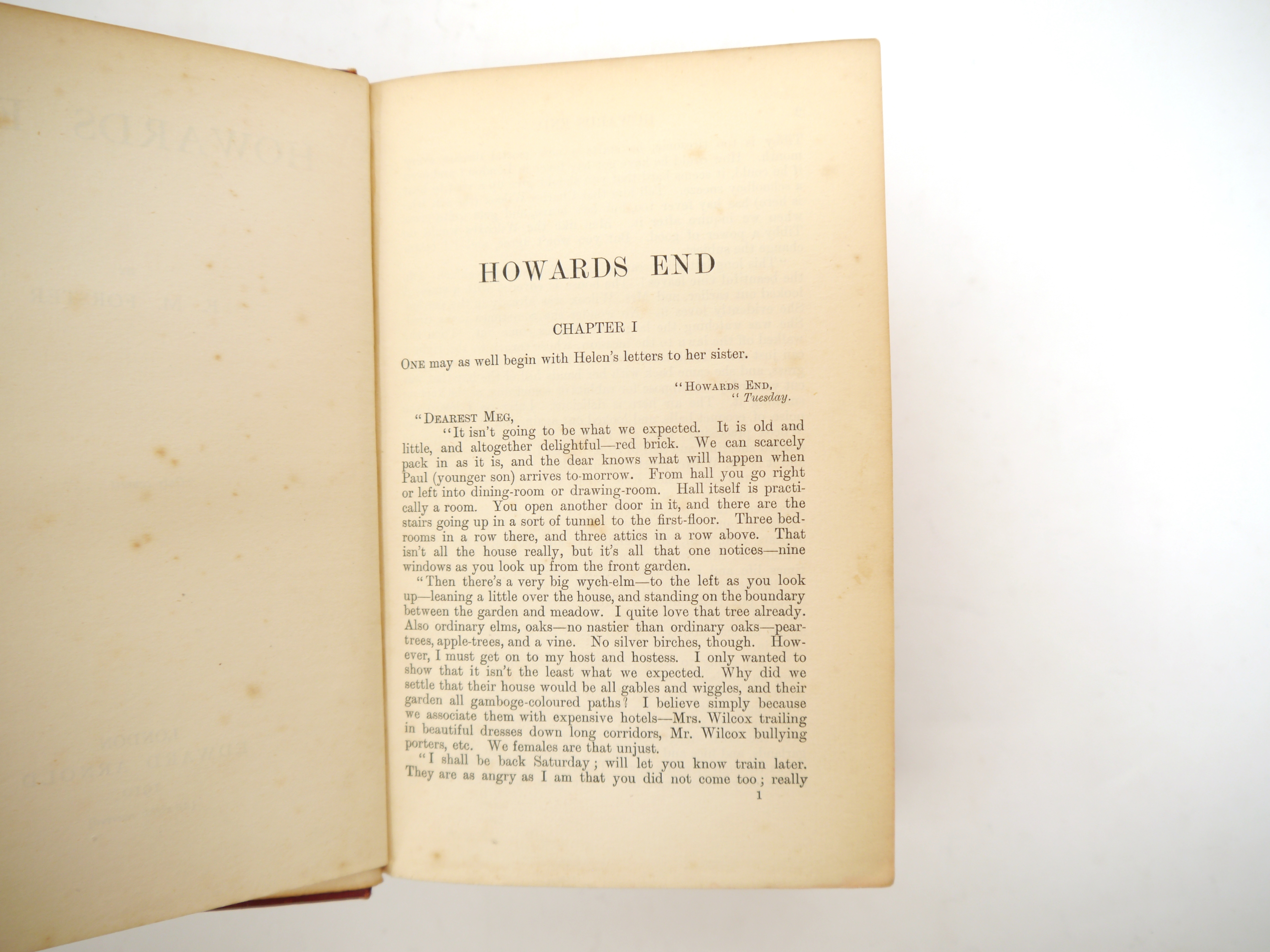 E.M. Forster: 'Howards End', London, Edward Arnold, 1910, 1st edition, seemingly an intermediate - Image 3 of 11