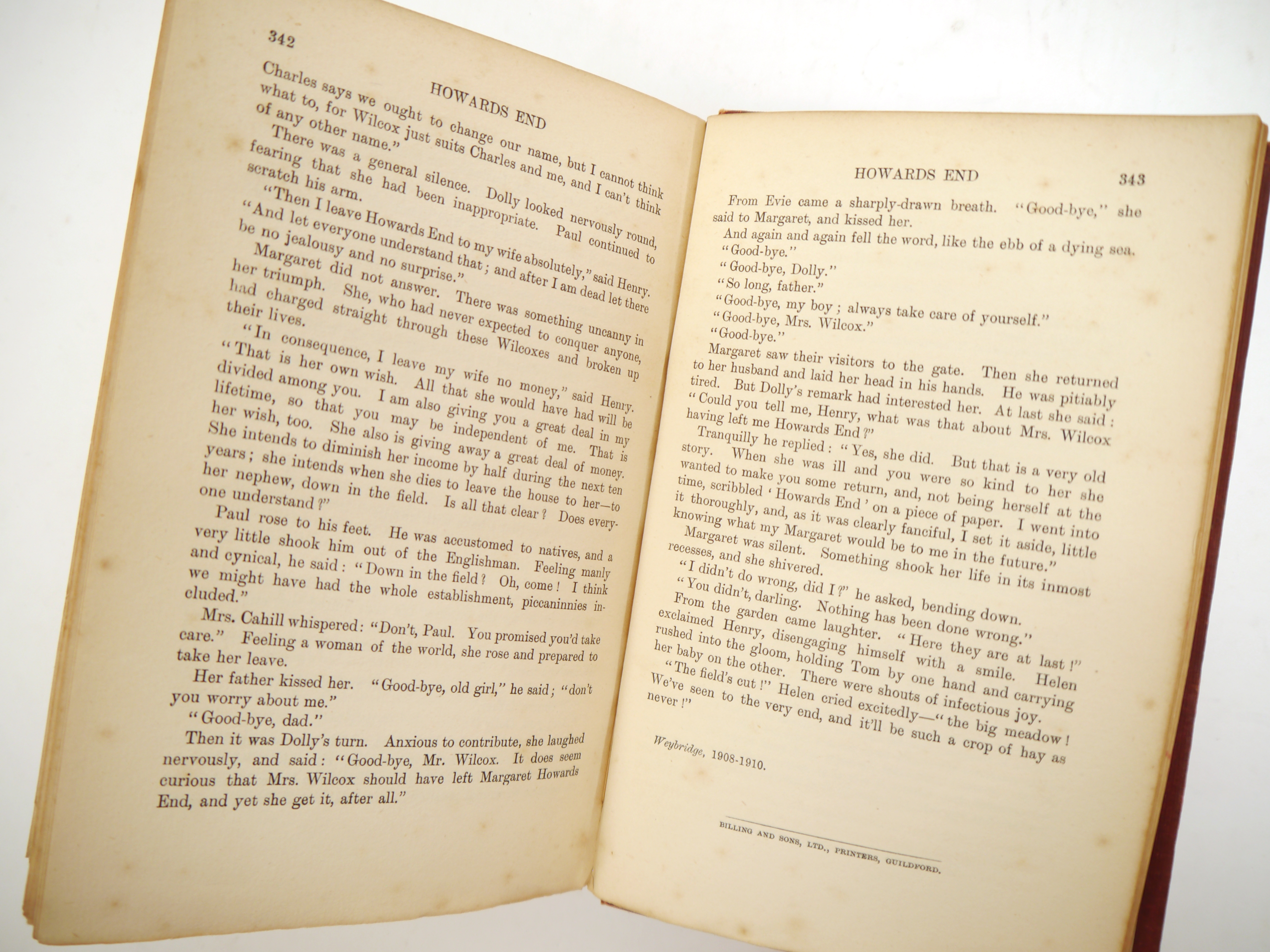 E.M. Forster: 'Howards End', London, Edward Arnold, 1910, 1st edition, seemingly an intermediate - Image 5 of 11