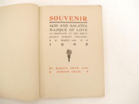 Edward Gordon Craig (ill.); Martin Shaw: 'Souvenir. Acis & Galatea. Masque of Love. As Produced at