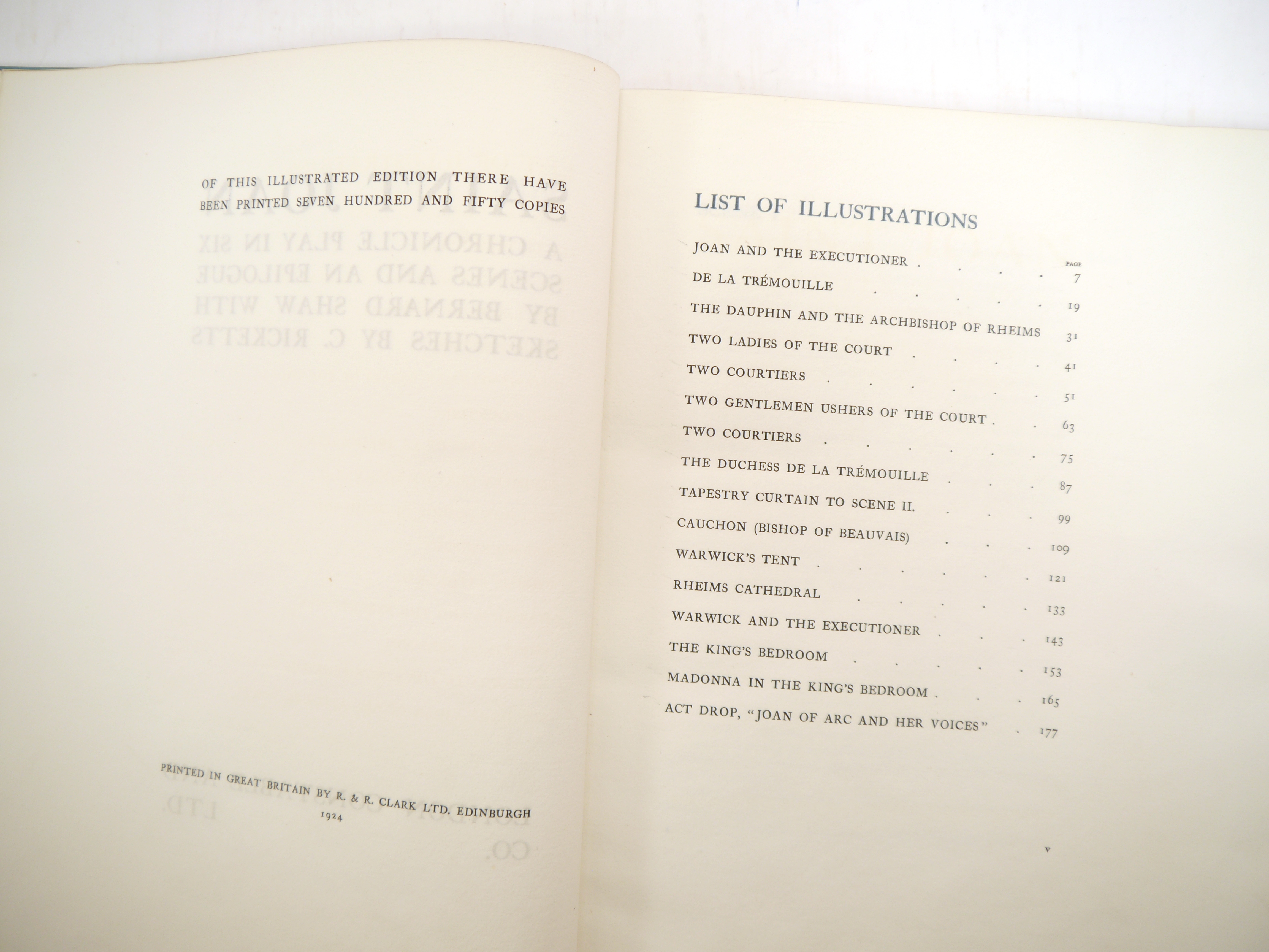 Charles Ricketts (ill.); George Bernard Shaw: 'Saint Joan', London, Constable & Co. Ltd., 1924, - Image 5 of 5