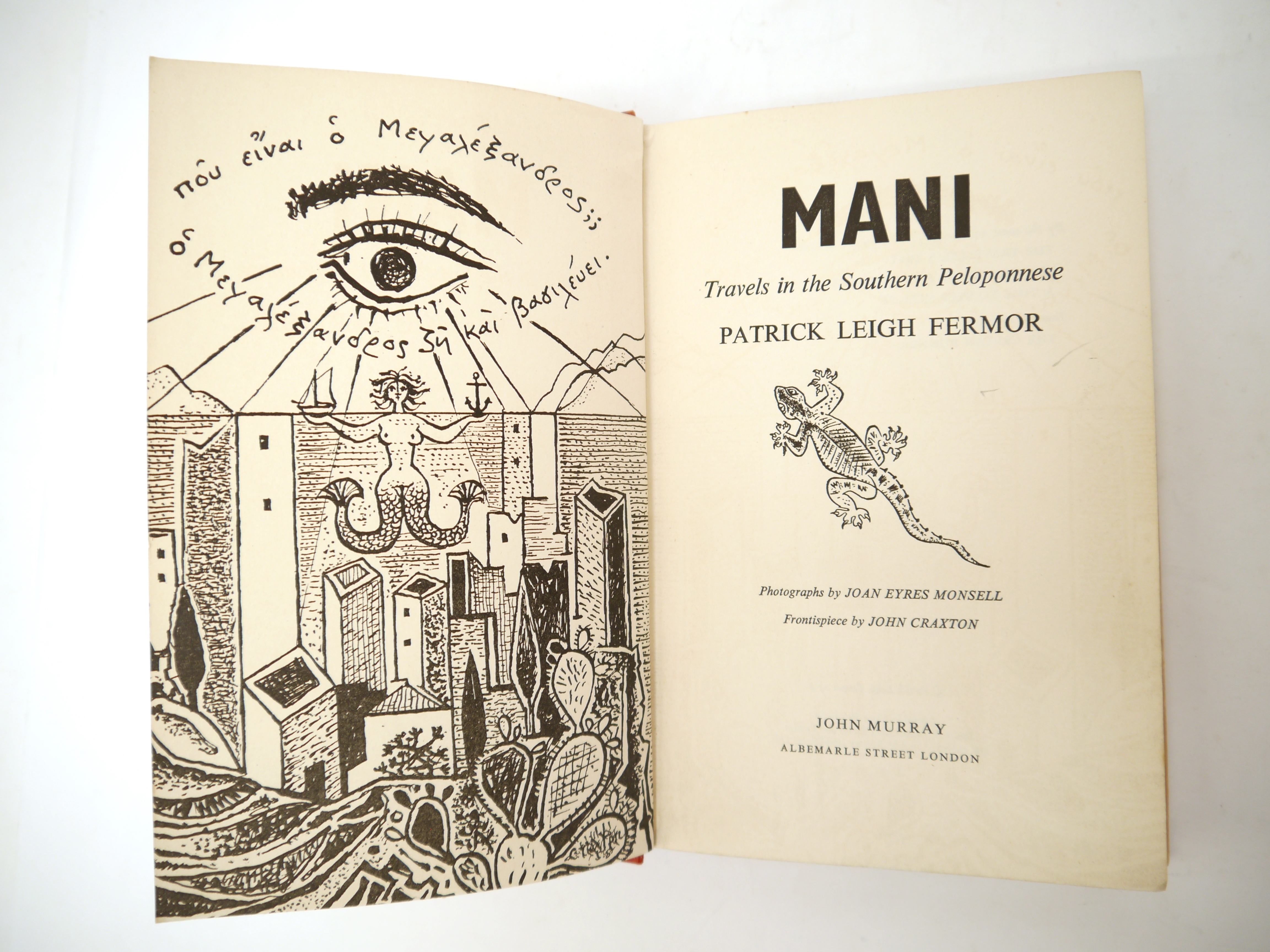 Patrick Leigh Fermor: 'Mani: Travels in the Southern Peloponnese', London, John Murray, 1958, 1st - Image 2 of 5