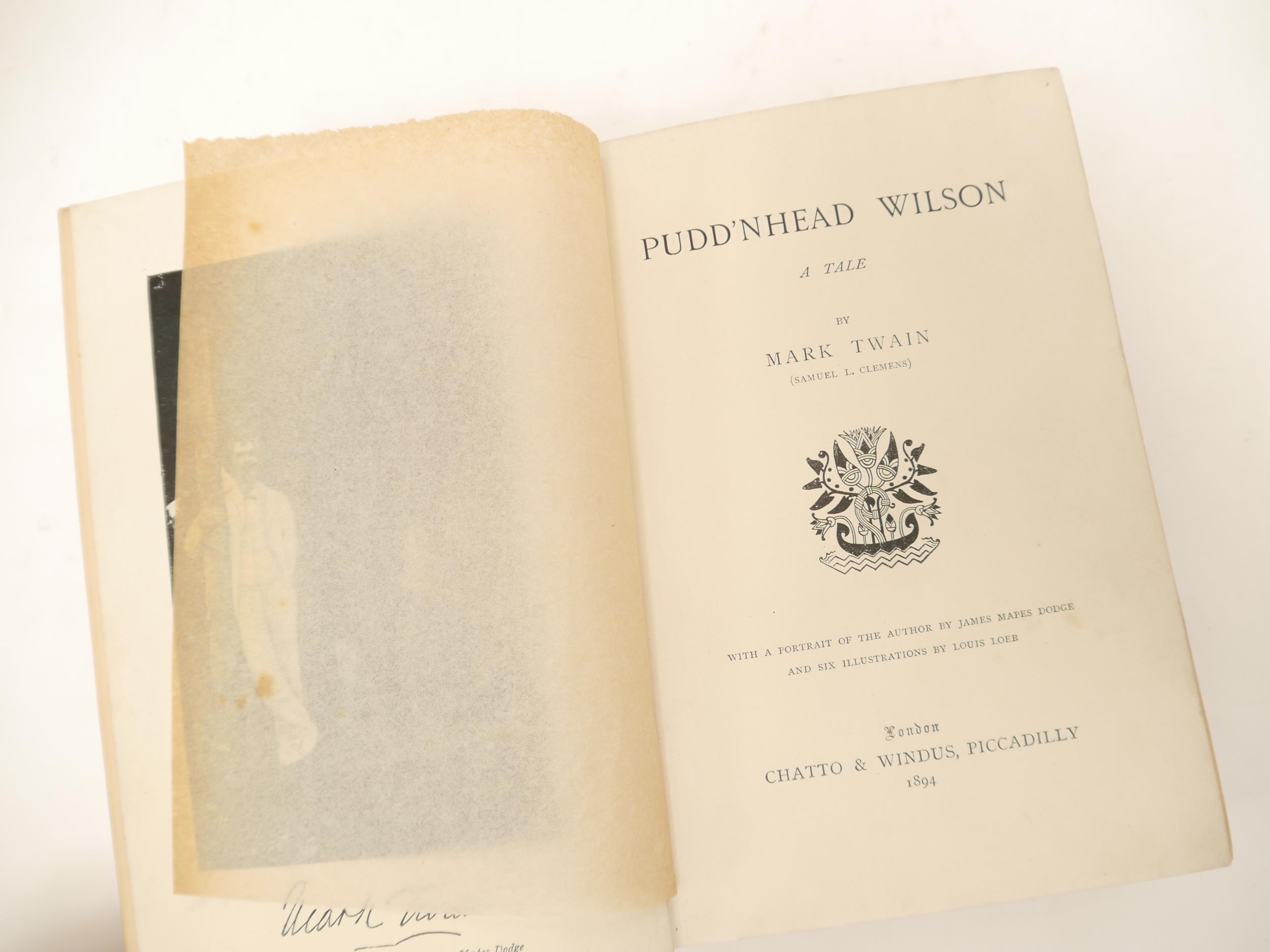 Mark Twain: 'Pudd'nhead Wilson', London, Chatto & Windus, 1894, 1st UK edition, 32pp ads at end - Bild 2 aus 2