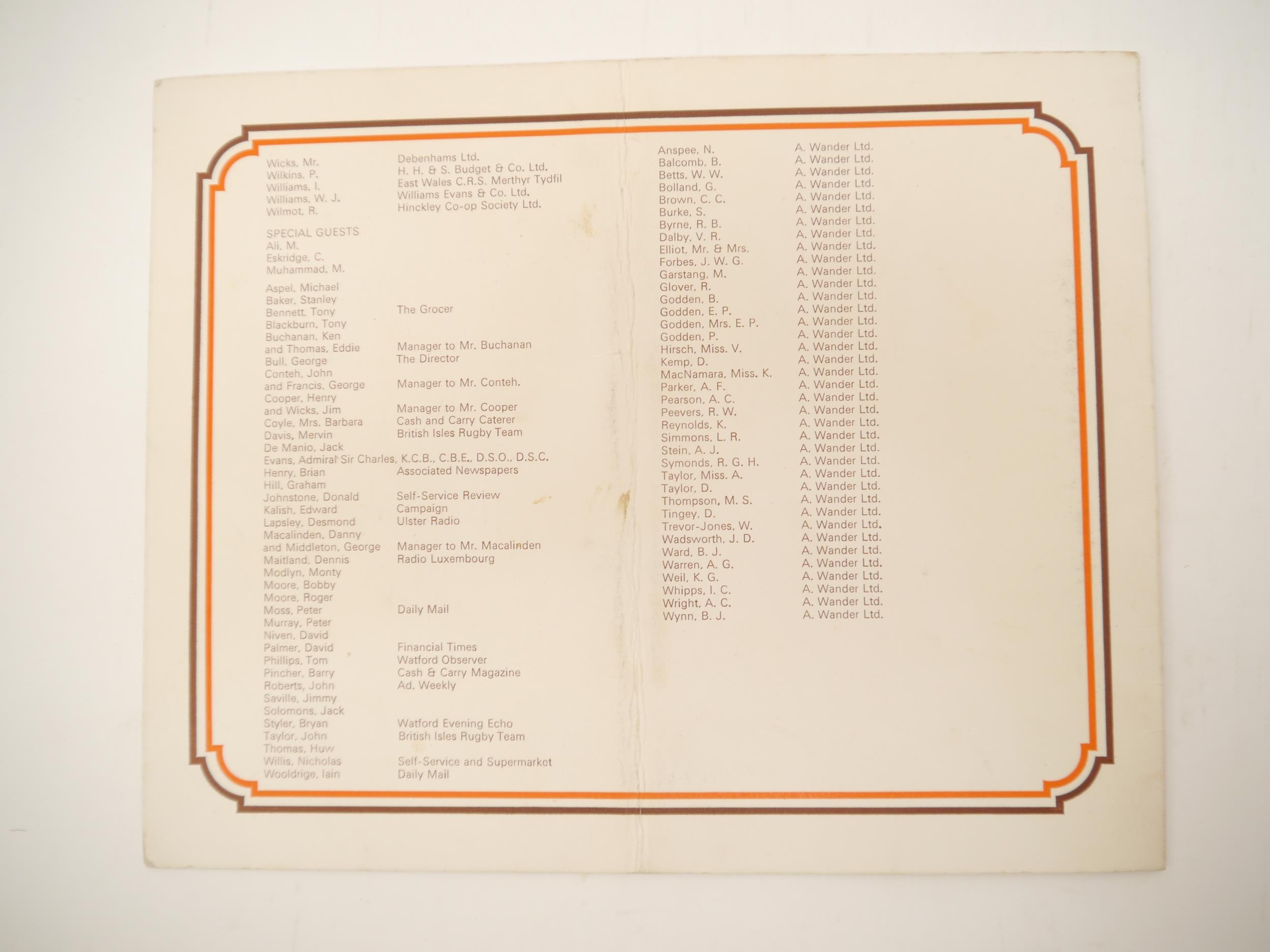 (Muhammad Ali, Boxing.) A Royal Lancaster Hotel, London, 1971 Guest List, signed by the boxing - Bild 2 aus 4