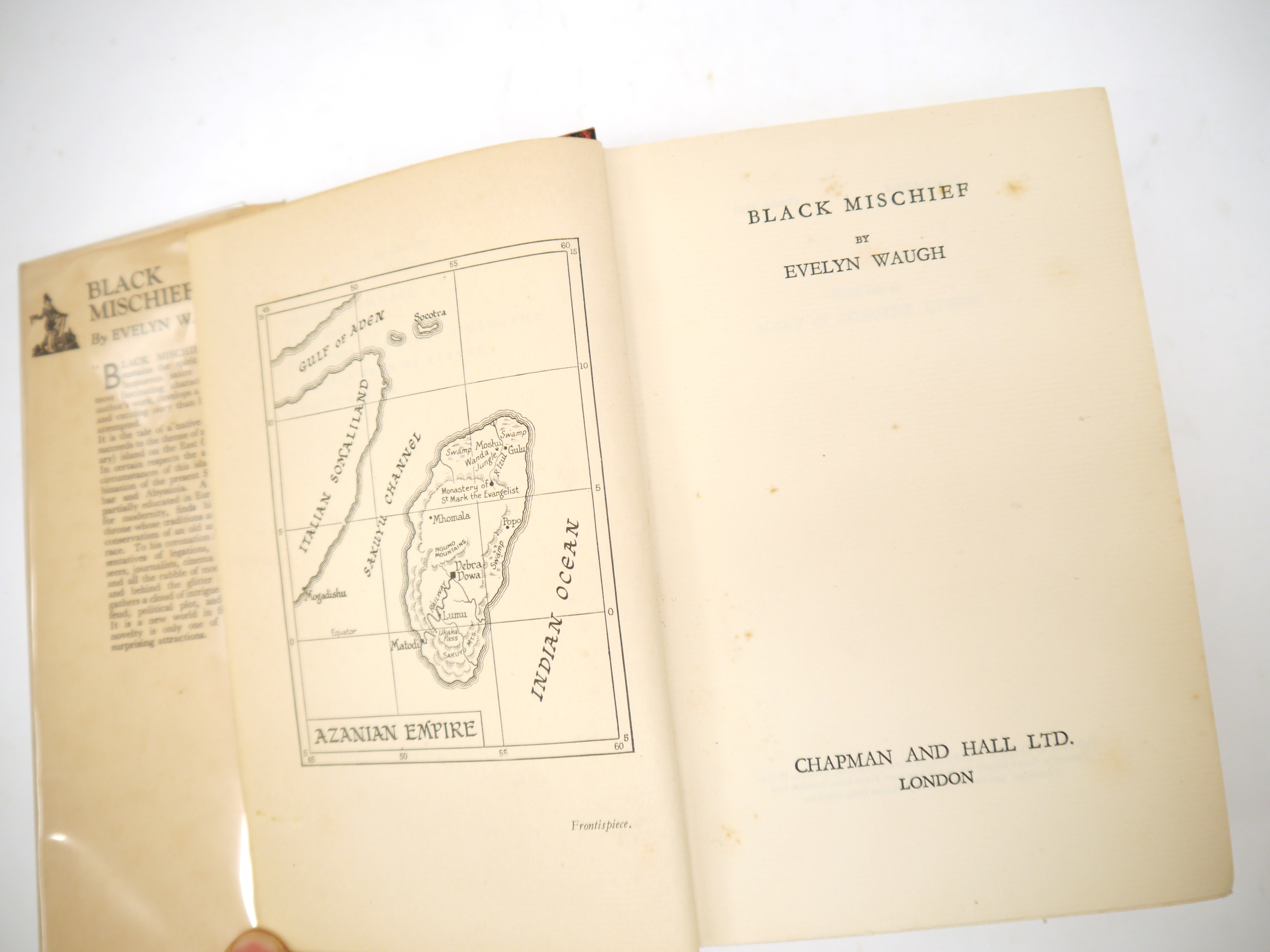 Evelyn Waugh: 'Black Mischief', London, Chapman & Hall, 1932, 1st edition, original snakeskin effect - Image 2 of 4