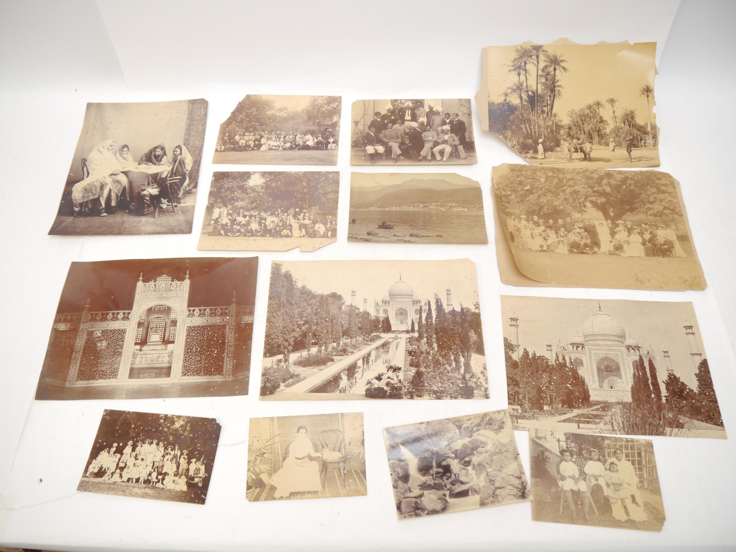 A collection of 15 albumen photographs of India, including Delhi, Simla, Kutab Minar at Dehli, Taj - Image 4 of 5