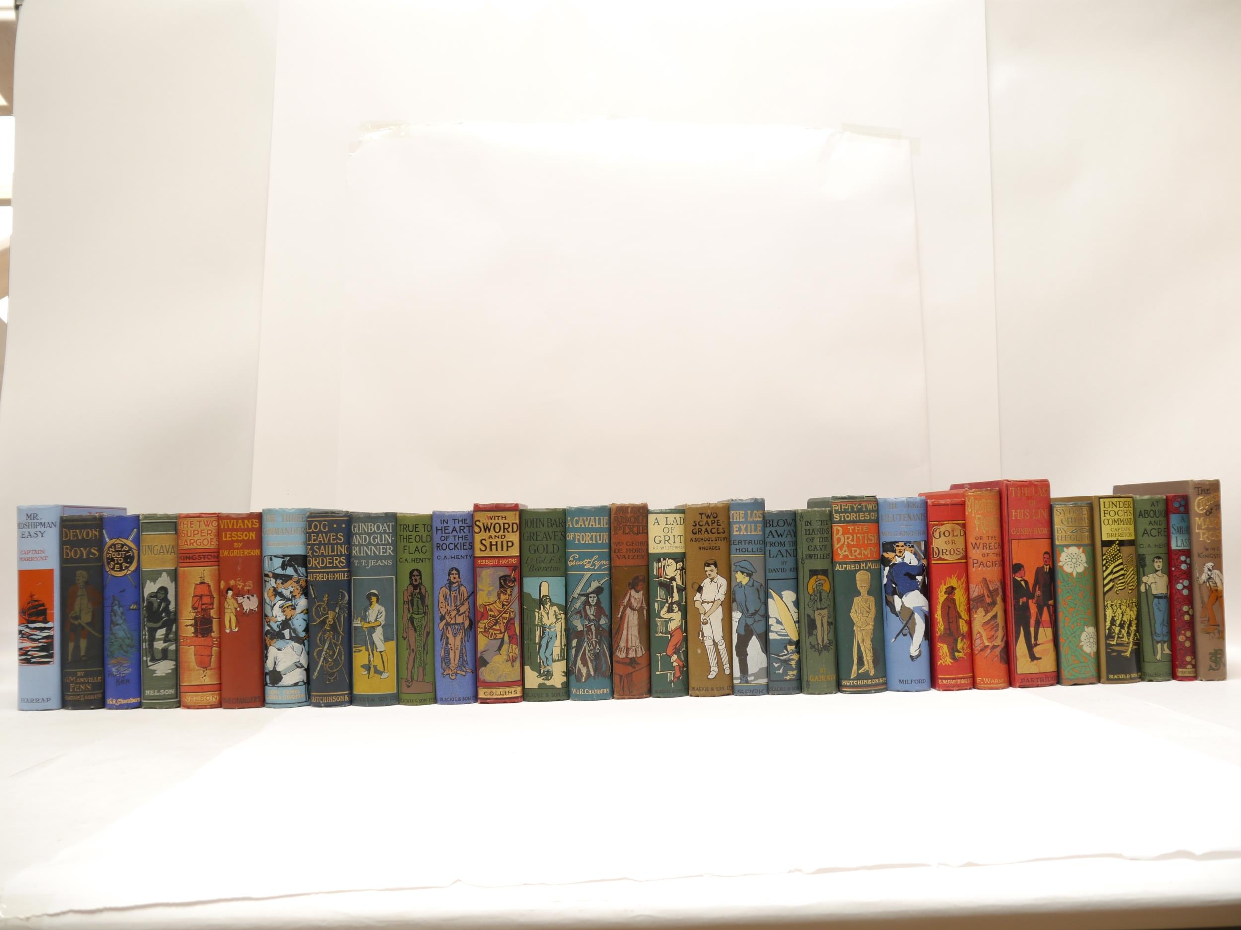 (Pictorial Cloth, Juvenile Fiction.) A collection of 29 titles boys adventure stories etc. including