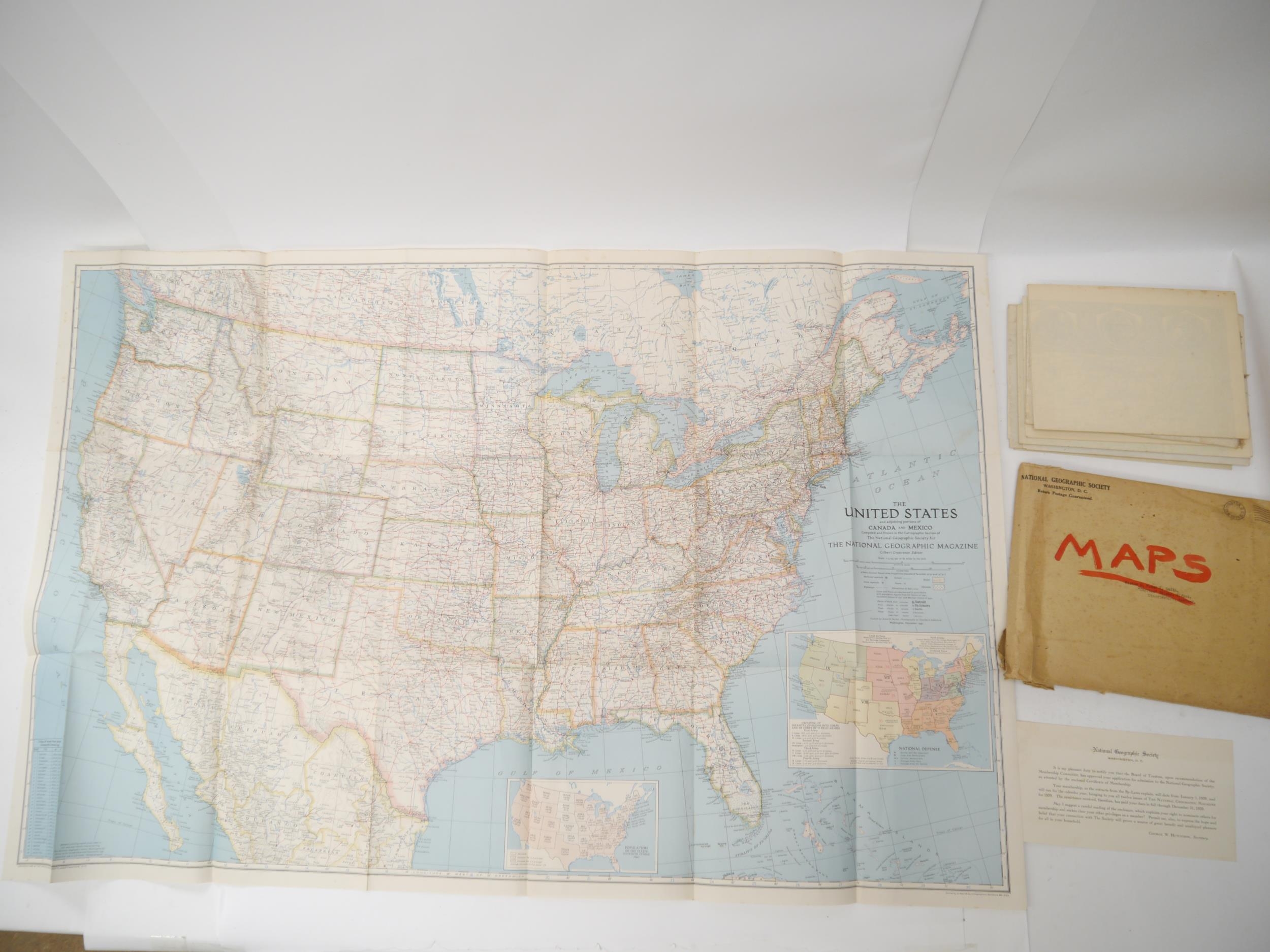 National Geographic Society (pub.): 'The Southwestern United States', 1940, large decorative folding