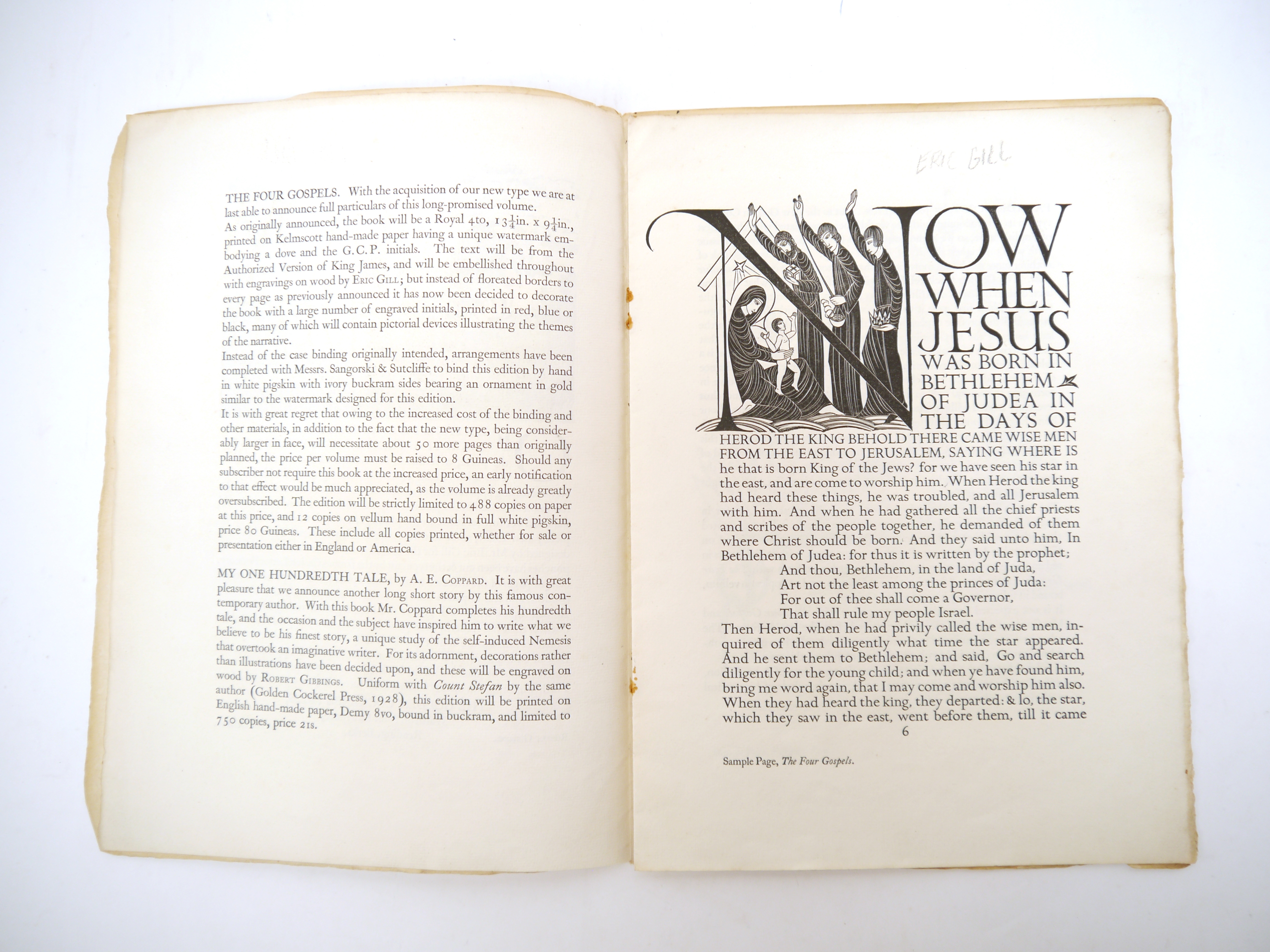 'The Golden Cockerel Press Spring 1930', [12]pp booklet, engraved ills. by Eric Ravilious, Eric Gill - Image 3 of 8