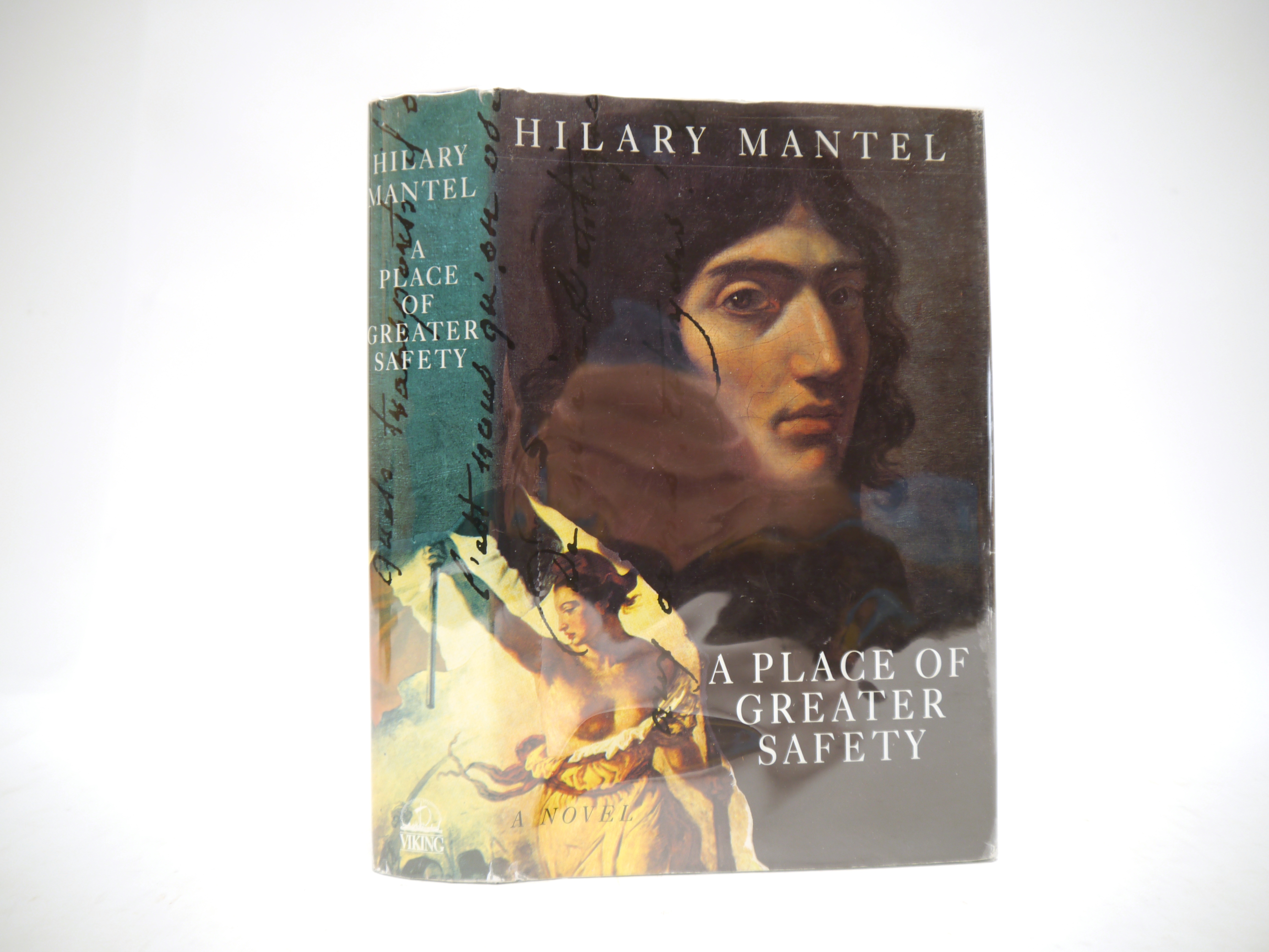 Hilary Mantel: 'A Place of Greater Safety', London, Viking, 1992, 1st edition, card piece signed