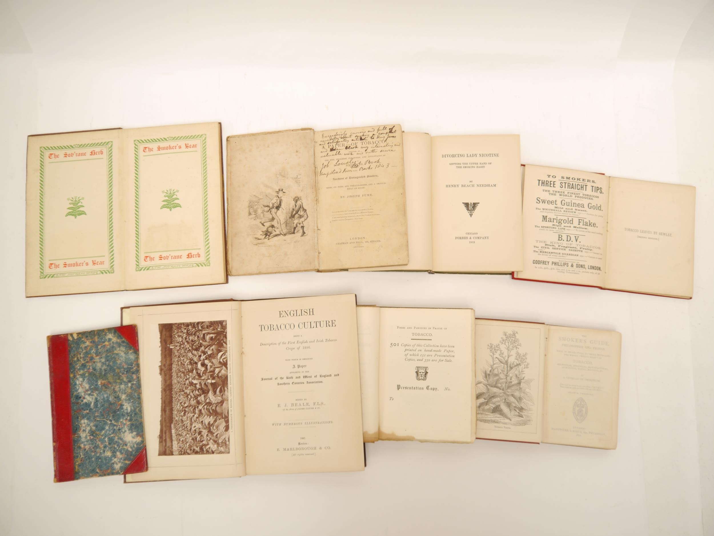 (Tobacco, Smoking.) Eight scarce C19th and early C20th titles, including Joseph Fume [i.e.William - Bild 2 aus 2