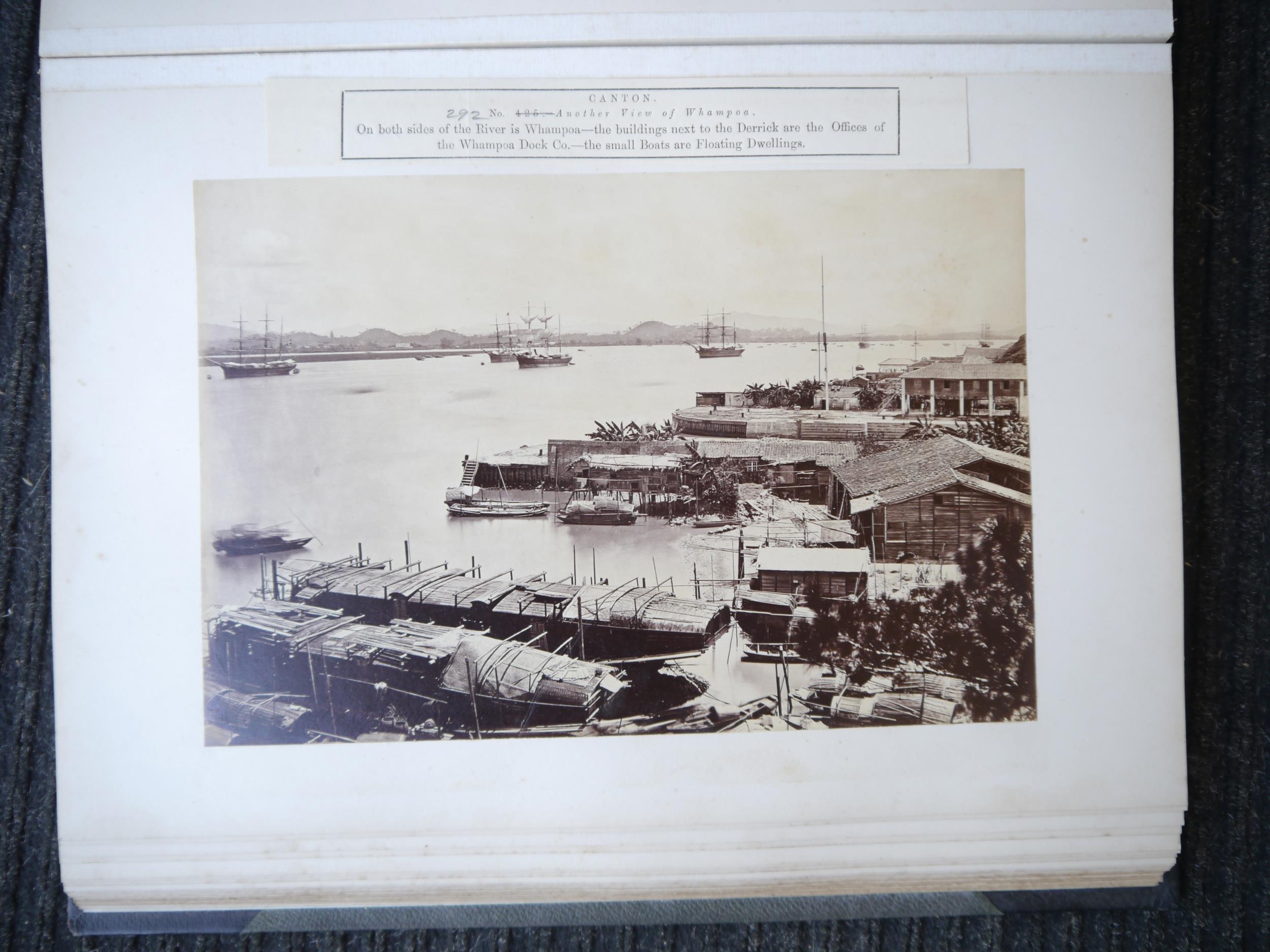 (Lai Afong, China, Canton, Hong Kong, Singapore, Asia.) Three large photograph albums containing