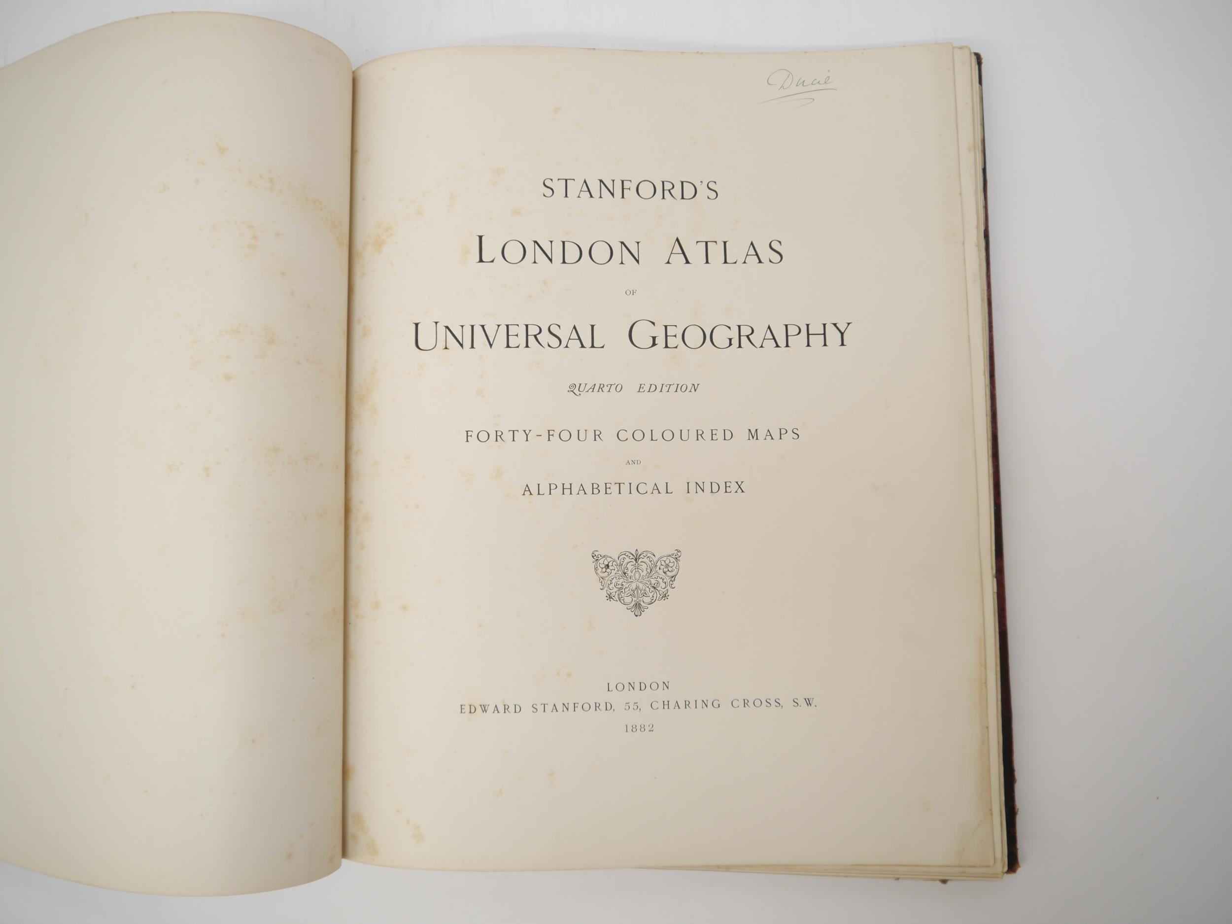 'Stanford's London Atlas of Universal Geography. Quarto Edition. Fourty-Four Coloured Maps and - Image 6 of 7