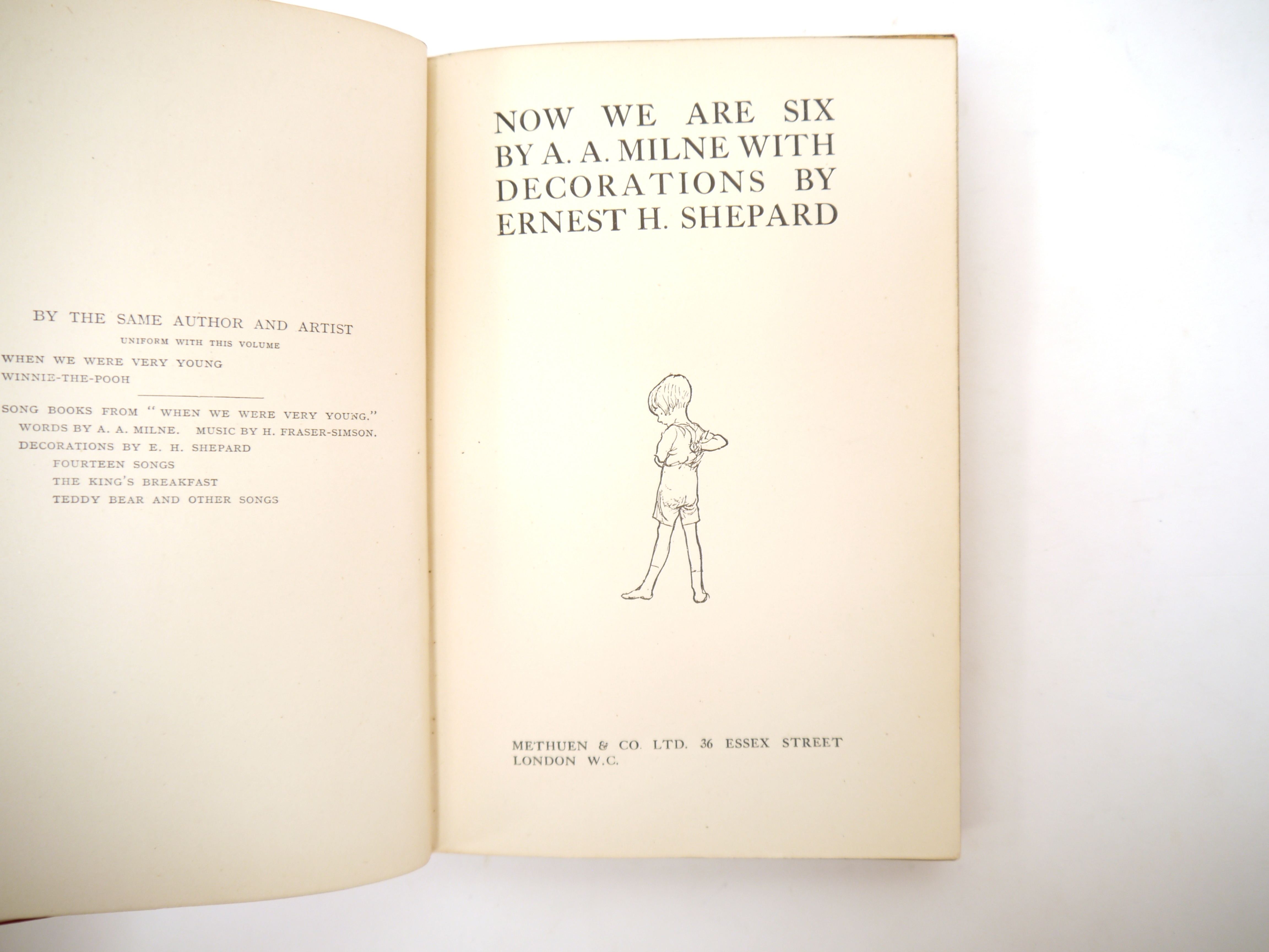 A.A. Milne: 'Now We Are Six', London, Methuen, 1927, 1st edition, publisher's deluxe issue, bound in - Image 3 of 7