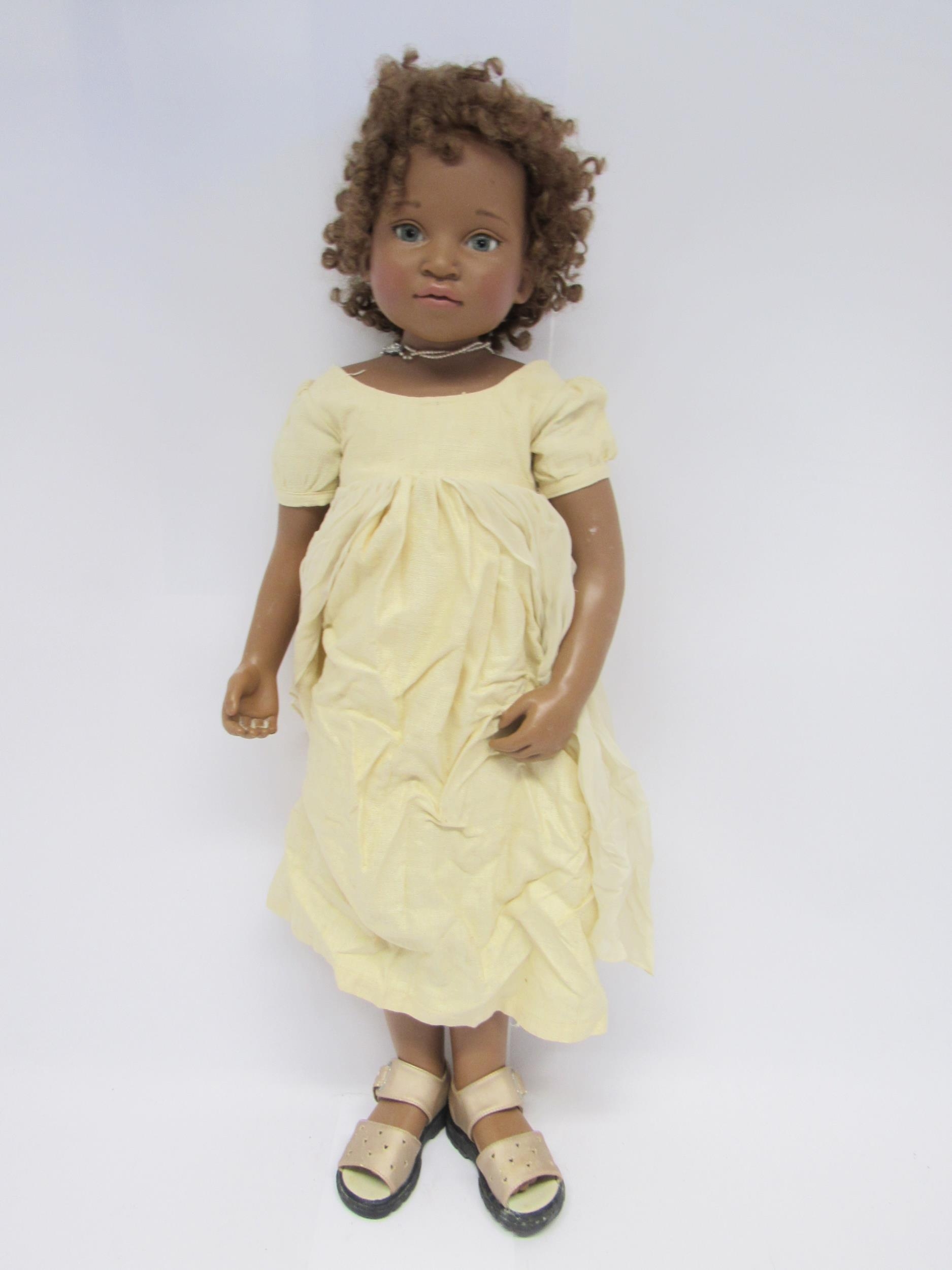 A Gotz black girl artist doll designed by Tara Heath, approx. 78cm tall