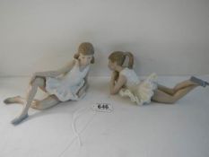 Two NAO ballerina's, stamped, One is in good condition the other has slight damage to her leg.