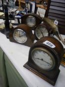 Four good oak mantel clocks all in working order,