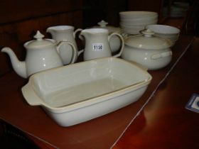 A quantity of white Denby dinnerware and teaware COLLECT ONLY.