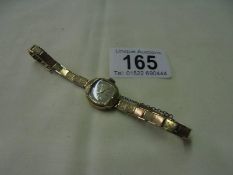 A vintage Eversly ladies gold wrist watch, 15.8 grams.