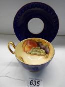 An Aynsley tea cup and saucer.