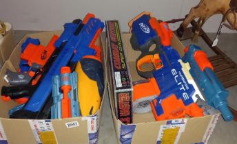 2 boxes of Nerf guns etc