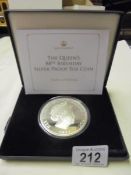 A limited edition 'The Queens 88th Birthday' silver proof 5 oz coin (mintage 199), boxed