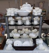 A quantity of Royal Doulton Platinum Concord tureen, vegetable dish, (Ideal for a cafe or a Greek