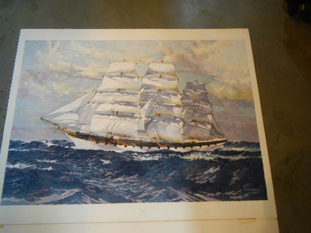 A series of 8 watercolours by Horsman W. of ships & Schoonen - Image 9 of 9