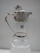 A silver topped carafe, J G S (John Grins & Sons) London 1894
