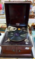 An Edwardian curry's portland wind up gramophone