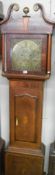A good oak cased 8 day Victorian Grandfather clock by John Steel, ticking but may need a service,