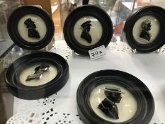 Victorian silhouette paintings in frames