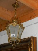 A hanging hall lamp, COLLECT ONLY.
