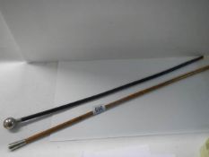 Two military swagger sticks. 1 King George V or VI RAF & 1 Royal Flying Corp (C1917)