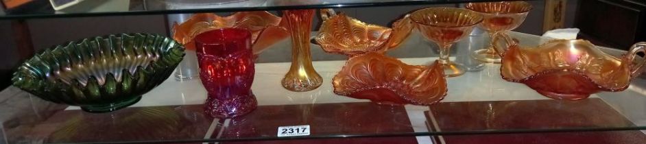 A quantity of carnival glass