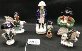 6 Napoleon Figures and Miniature including Staffordshire 1x AF