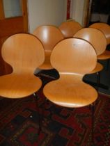 A set of six Scandinavian style chairs. COLLECT ONLY.