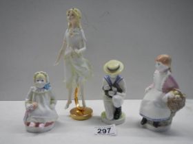 Four Albany signed porcelain figures.