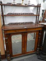 A Victorian mahogany chiffioniere with mirrored doors. COLLECT ONLY.