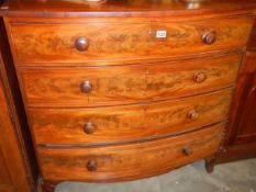 A Victorian mahogany bow front chest of drawers, COLLECT ONLY.