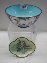 Two 19th century Chinese enamel on copper bowls.