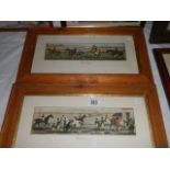 A pair of framed and glaze studies of racehorses, Frame 51 x 30 cm, Images 33 x 9 cm. COLLECT ONLY.