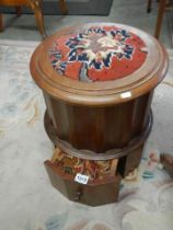 A Victorian mahogany commode complete with liner, COLLECT ONLY.