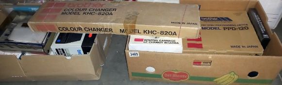 A Brother model KHC - 820A colour changer PPD-120 pattern programming device and associated items in