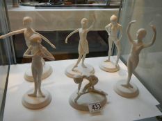 Six 'The Royal Ballet' figurines.